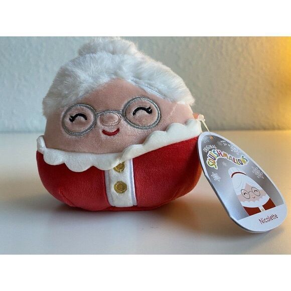 Squishmallow Nicolette Mrs.Claus Christmas 5" KellyToy Soft Plush Toy Holiday - Picture 1 of 7